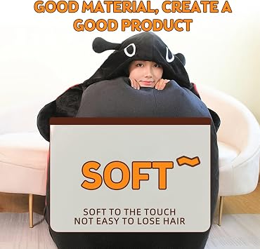 Wearable Ladybug Pillow, Cute Warm Sleeping Wearable Pillow Plush Removable Oversized Ladybug Cushion Giant for Kids and Adults Release Stress (60cm)