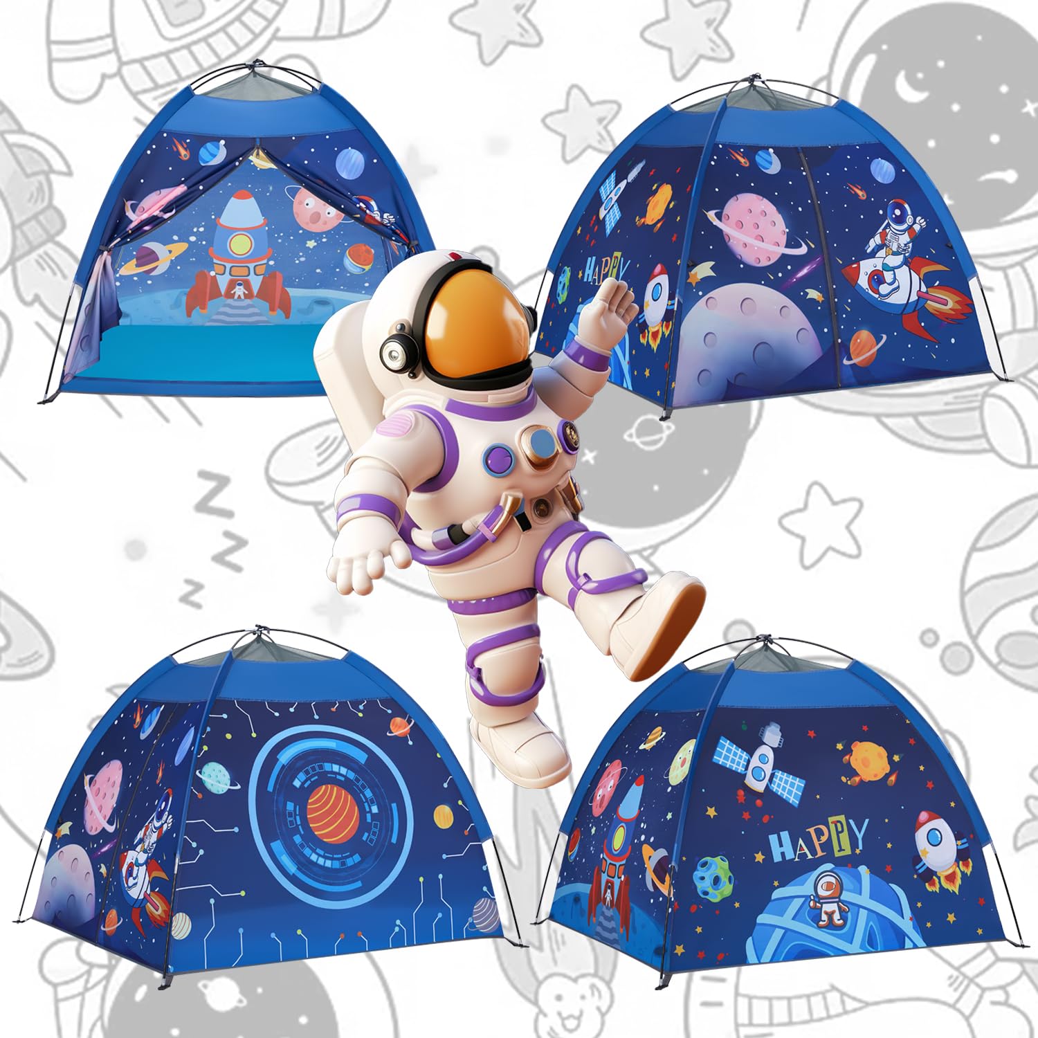 Mnagant Space World Play Tent Galaxy Dome Playhouse for Boys and Girls Imaginative Play-Astronaut Space for Kids Indoor and Outdoor Fun, Perfect Kid’s Gift- 47