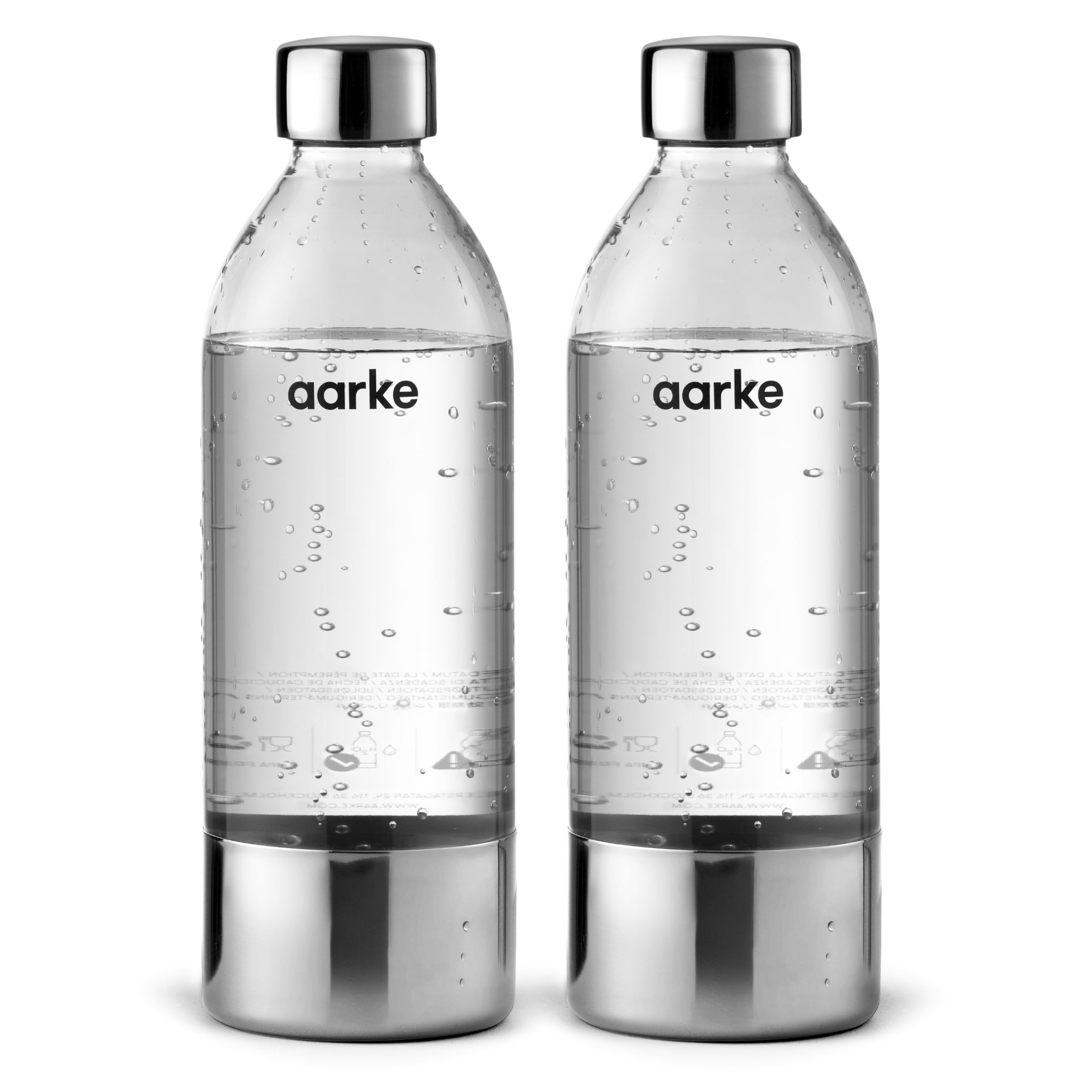 aarke Carbonator 3 Water Bottles - Premium PET Plastic, 34oz (2-Pack)