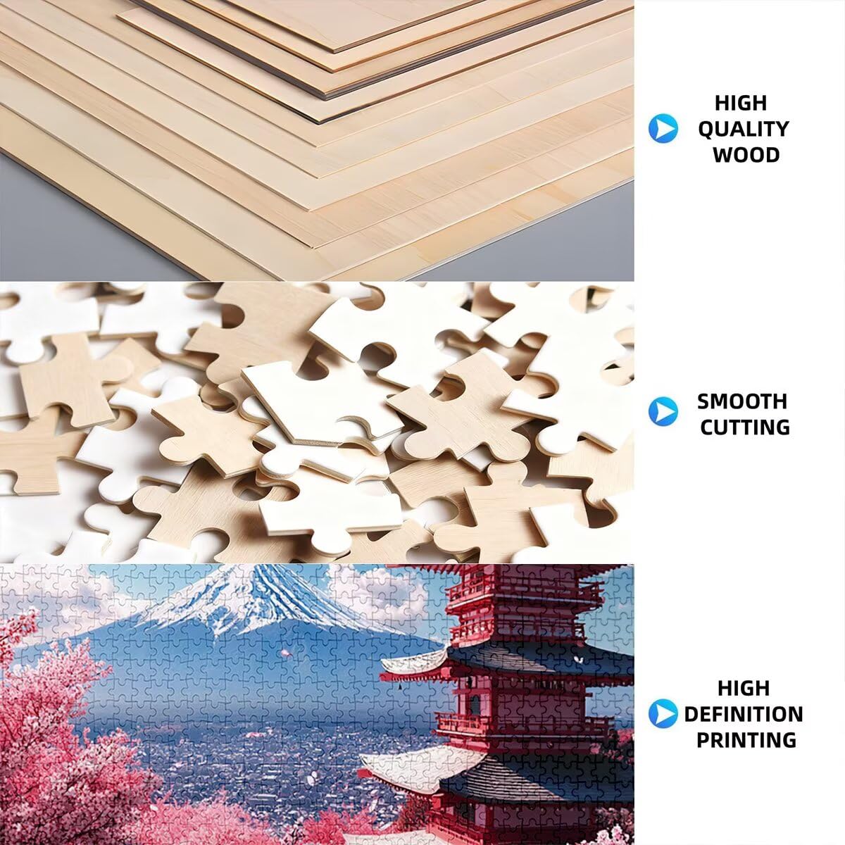 Puzzle 2000 sztuk dla dorosłych, japońskie puzzle dla dorosłych, trudne drewniane łamigłówki, grube i trwałe drewno, wymagające łamigłówki, Boże Narodzenie prezent dla kobiet mężczyzn, Motyw
