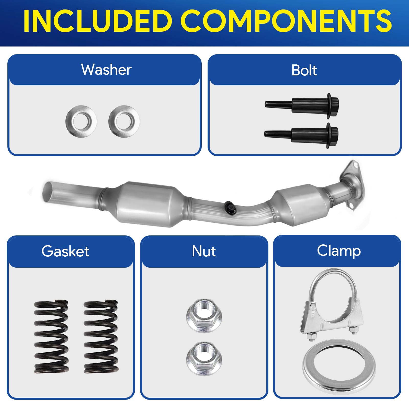 Lilvduybz Stainless Steel Direct-Fit Catalytic Converter Compatible with Toyota Corolla 2009-2013, Matrix and Pontiac Vibe 1.8L Models, Straight-through Catalytic Converter — view 5