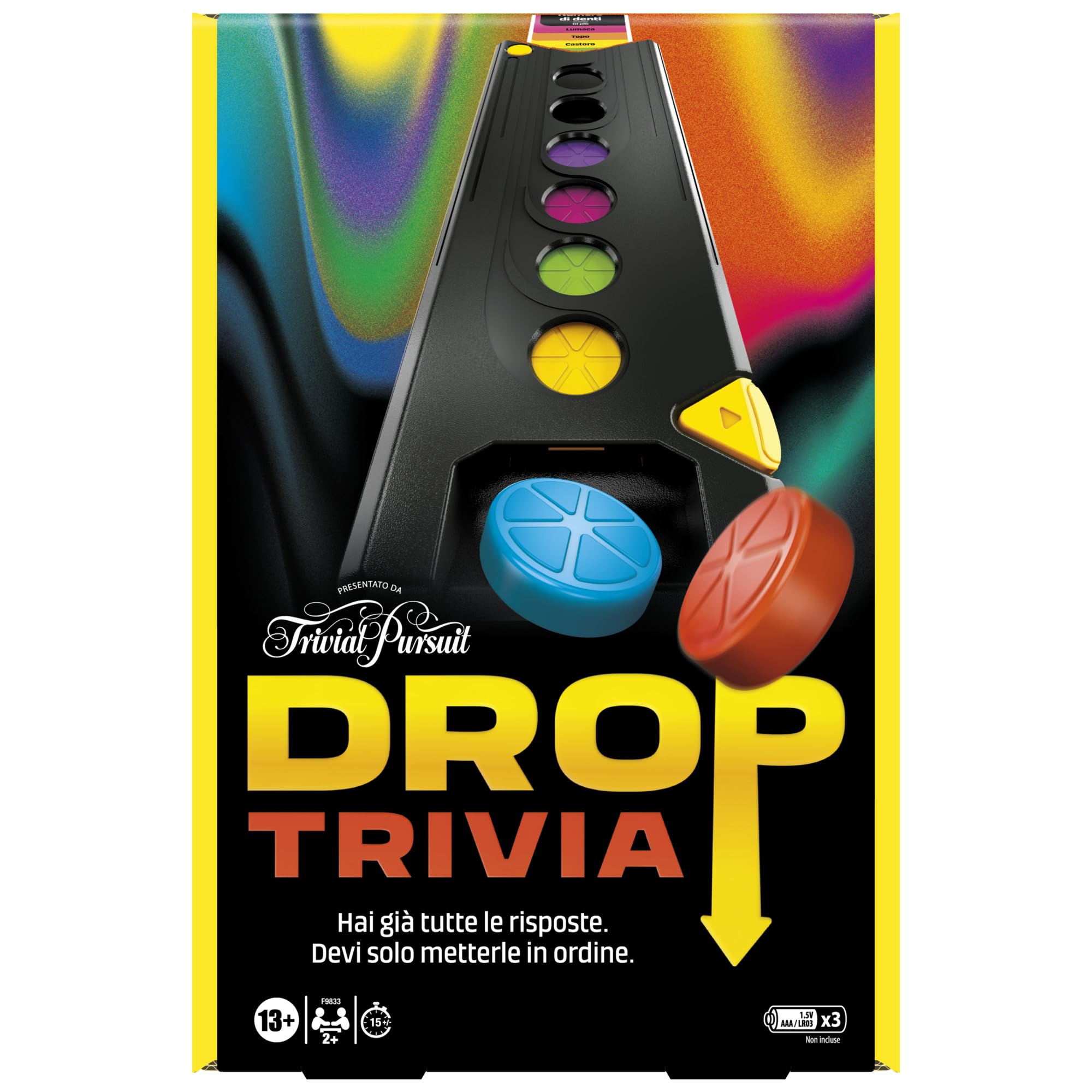 Hasbro Gaming Drop Trivia Trivial Pursuit Inspired Electronic Party Game - Italian Version