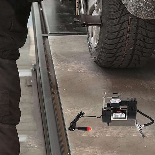 Miniatura 6 de TIDTALEO Inflador de neumáticos portátil, compresor de aire, bomba de coche compacta pequeña, construcción con apagado automático de presión inflado