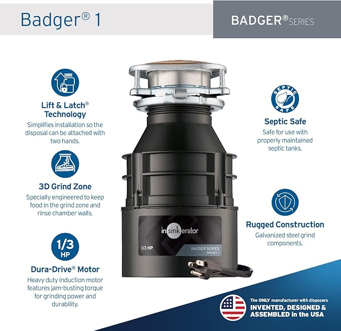 InSinkErator Trituradora de Basura Badger 1 1/3 HP Alimentación Continua miniatura 3