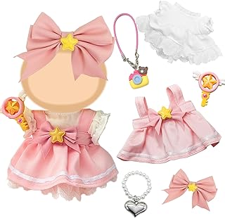 6 piezas de ropa rosa de 17 cm para muñeca 6 Ropa de Muñeca Compatible con Labubu 17cm Muñecas Incluye 1 Blusa 1 Falda Cor...