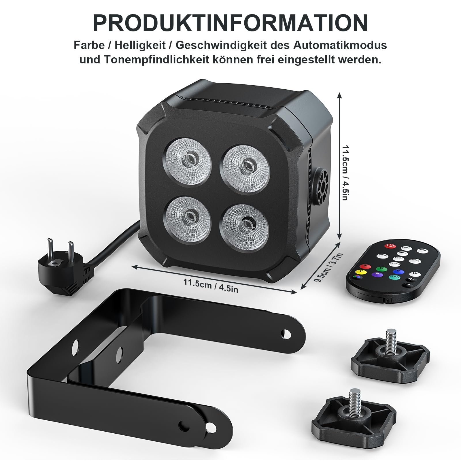 4PCS RGBW LED Par Scheinwerfer, 40W LED Bühnenlicht DMX 4/8CH mit Fernbedienung Par Strahler, Discolicht Partylicht für DJ Bühne Bar Party Hochzeit Haloween Weihnachten