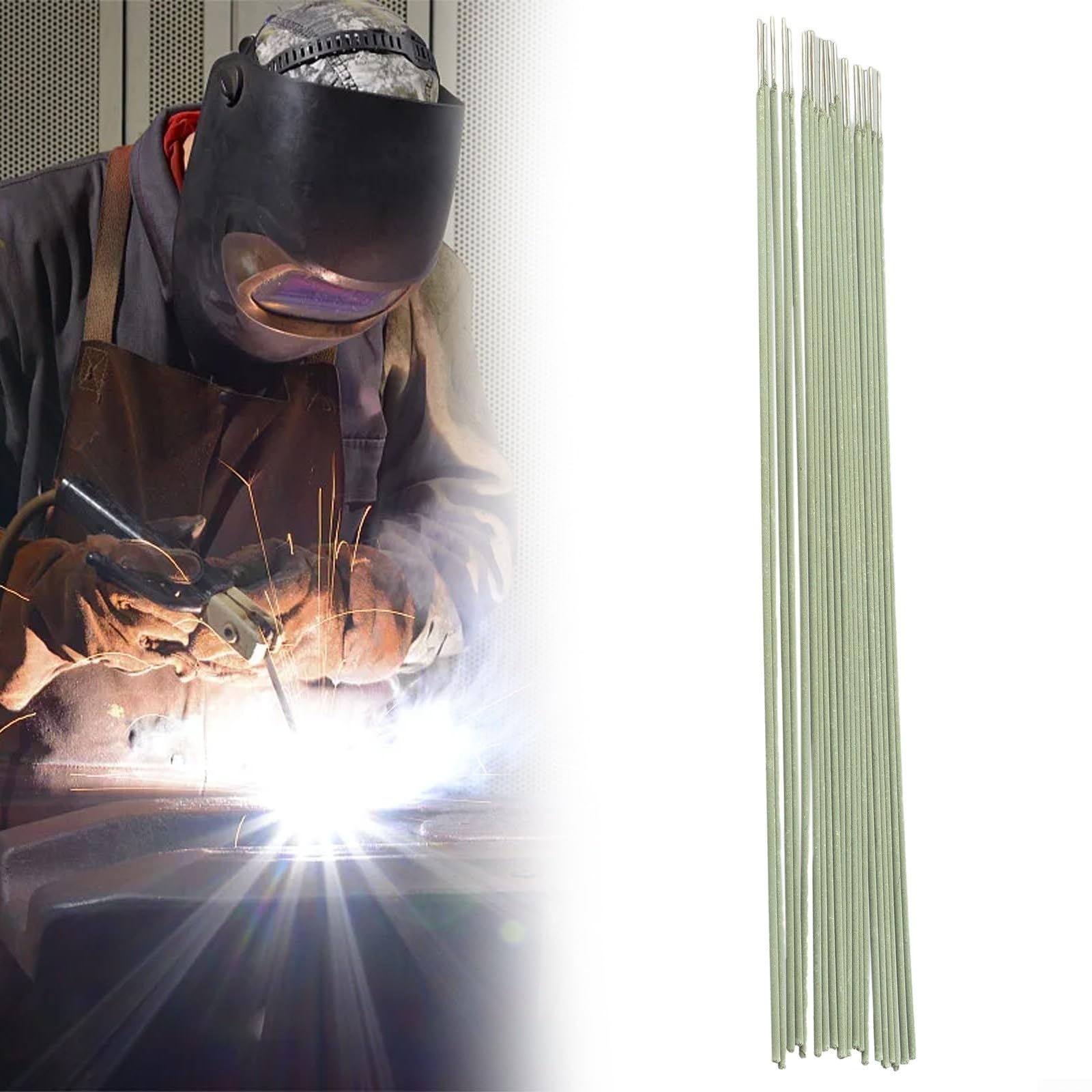 20 electrodos de soldadura, acero inoxidable 304, alambre de relleno A102, alambres de soldadura de 1,0 mm