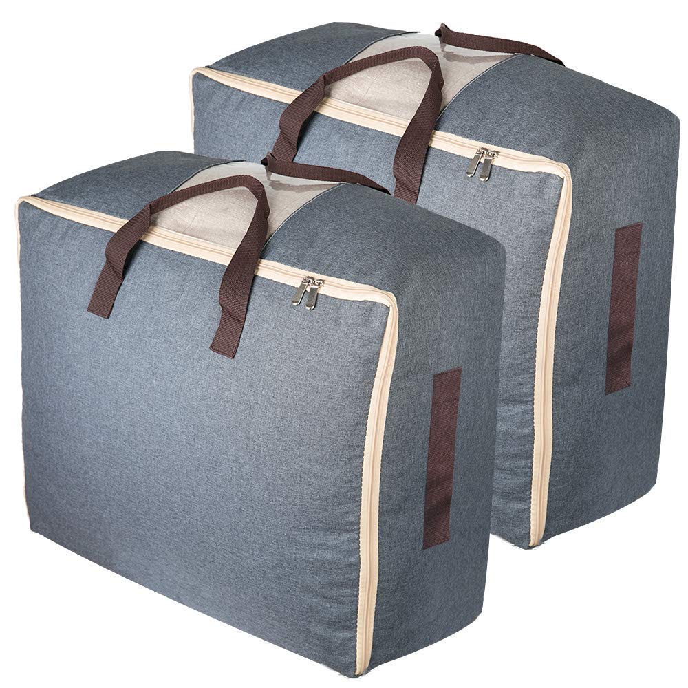 B-Creative Storage Bags With Zips, 53L Duvet Storage Bag, Large Underbed Storage Bags For Clothes, Bedding, Quilt, Blankets, Moving, Made Of Better And No-Smell Fabric, Laundry Bags