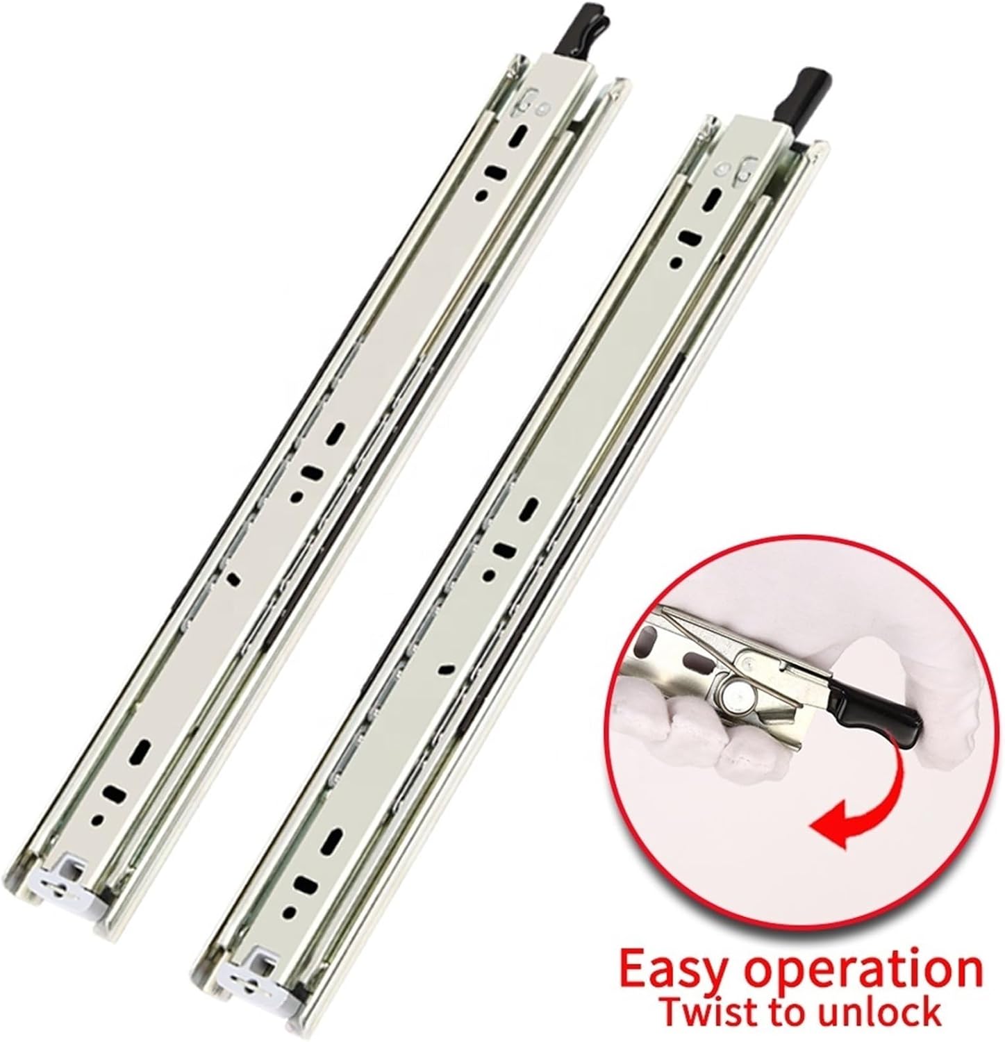 Heavy Duty Drawer Slides 51Wide 10-30" Heavy Duty Full Extension Drawer Slide Rail with Lock(12inch(30cm))