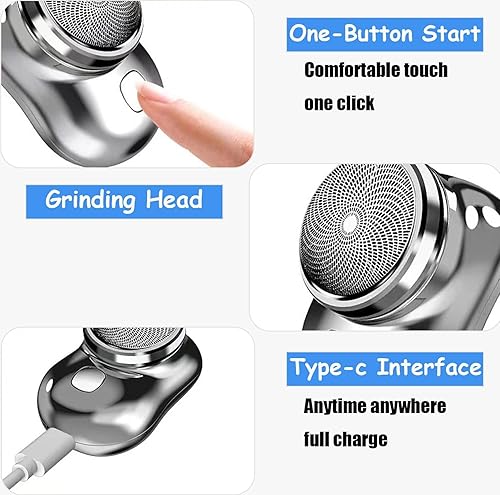 Afeitado eléctrico portátil de bolsillo, maquinillas de afeitar de viaje recargables para hombres, afeitadora eléctrica para afeitarse la cara, mini