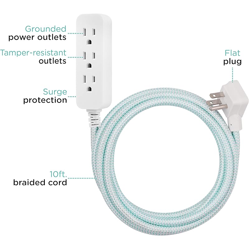 Tamper Plug, Surge Resistant ETL Listed, 3Outlet Strip
