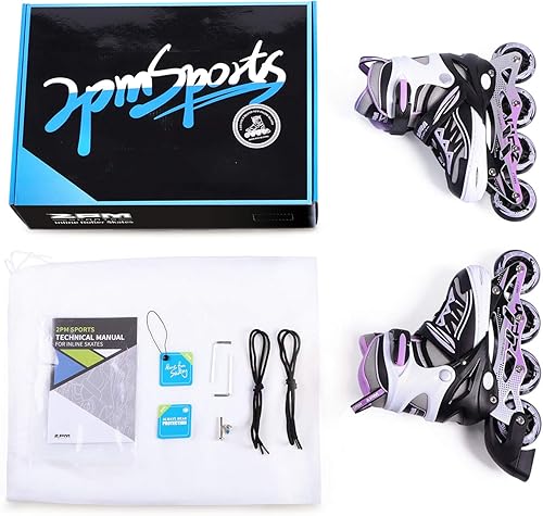 Miniatura 7 de 2PM SPORTS Cytia Pink - Patines en línea ajustables iluminadores para niñas con ruedas iluminadas, divertidos patines intermitentes para