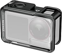 Vista 14 de NEEWER Jaula para Action 5 Pro, equipo de video de metal protector con zapata fría, rosca de 1/4", botón de obturador