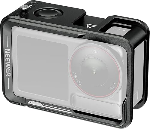 Vista 14 de NEEWER Jaula para Action 5 Pro, equipo de video de metal protector con zapata fría, rosca de 1/4", botón de obturador