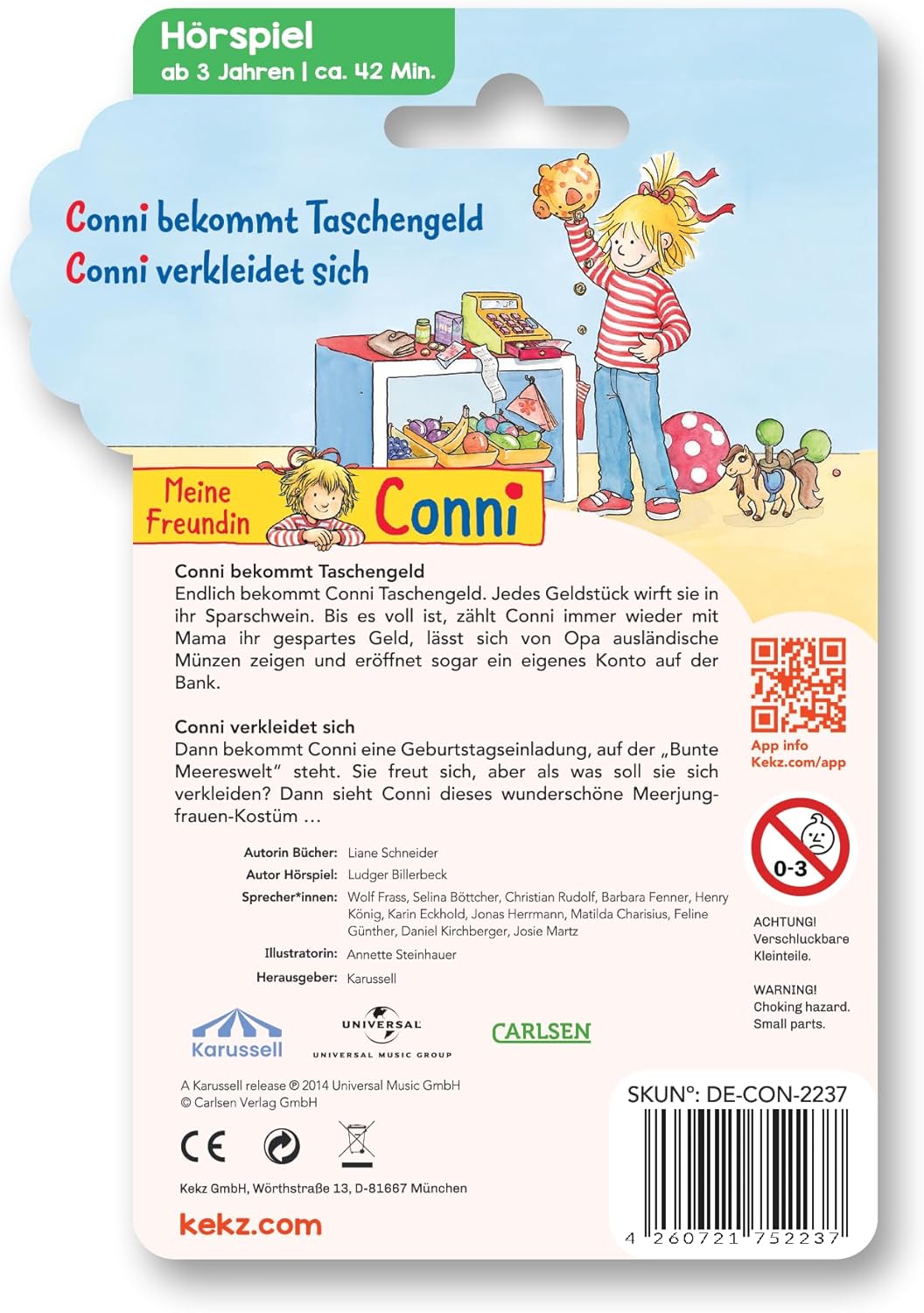 Conni Cookie Listening Audio Chip, Conni - Kekz 5: Conni Receives Pocket Money / Conni Disguises Like A Cookie, Audio Game for Kids Ages 3+ Playtime