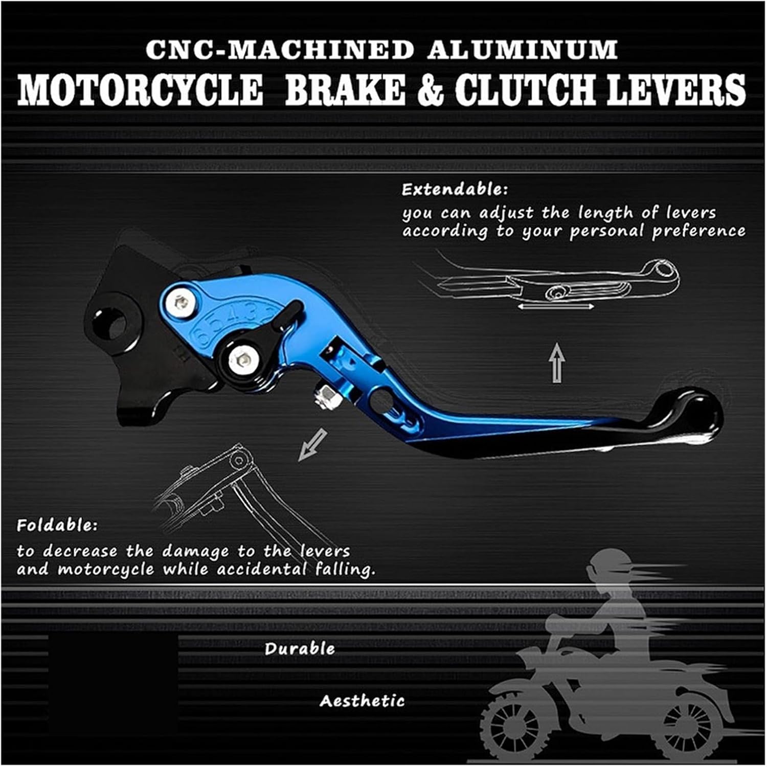 Motorcycle Brake Handle Foldable Clutch Lever Compatible with VFR800 1998-2001 Compatible with CBR1100XX/Blackbird 1997-2007 Compatible with ST1300/A 03-07(Green)