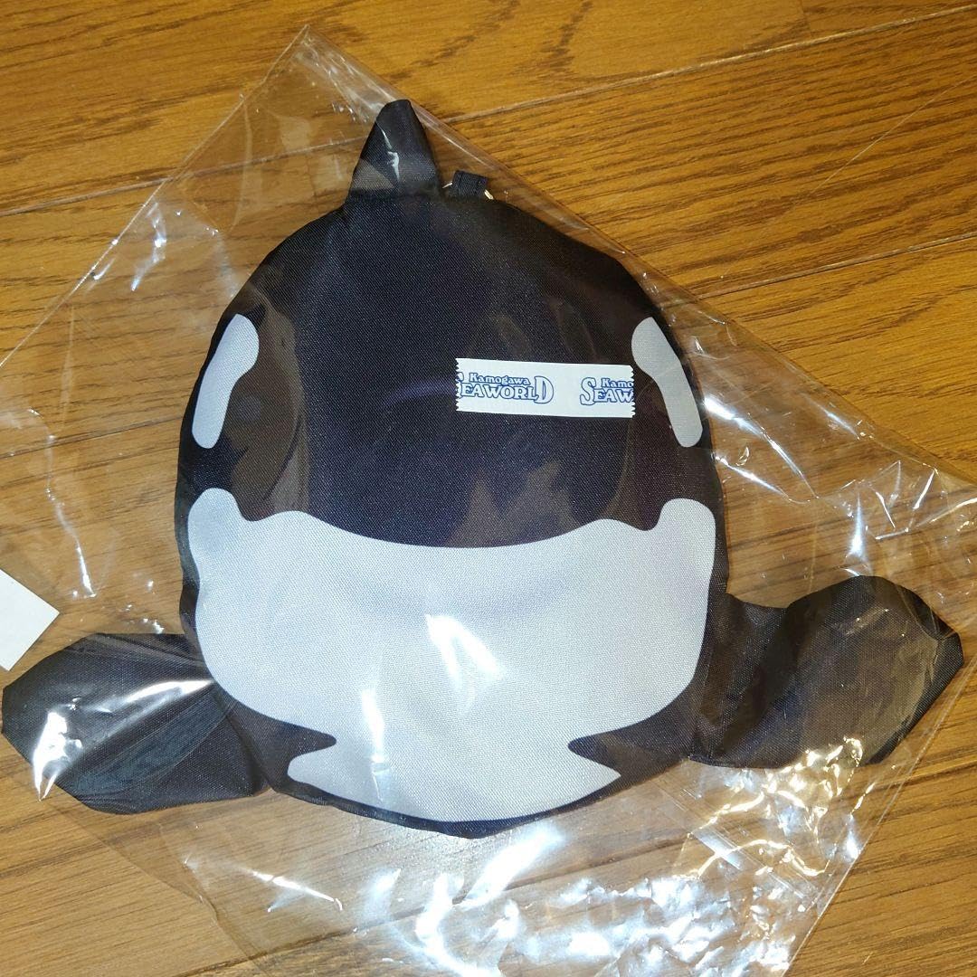 ポケッタブルエコバッグ　鴨川シーワールド　オルカデザイン ナイロンポーチ 鴨川シーワールドオリジナル フェイスエコバッグ : 鴨川シーワールド