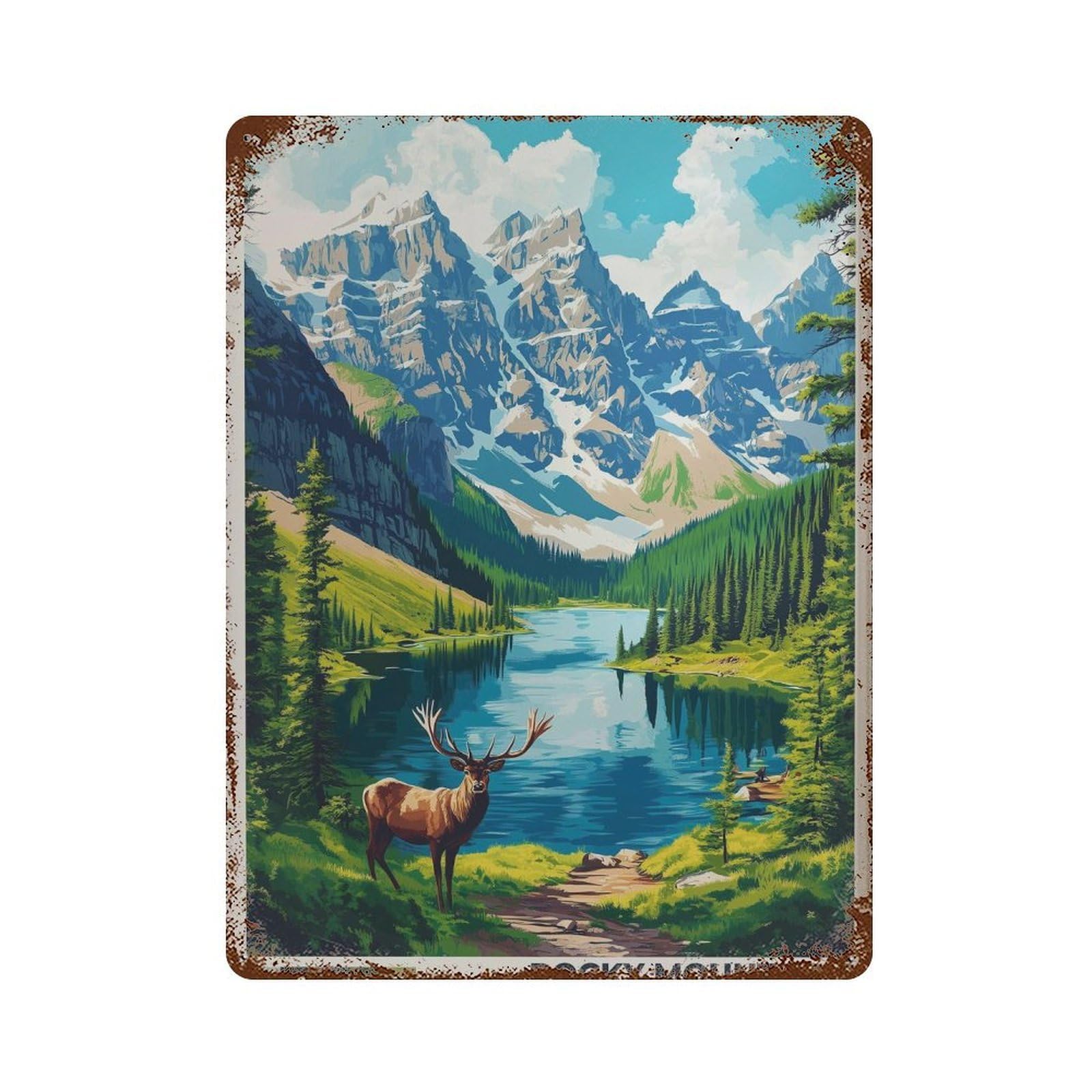 xiaoxiaoshen Rocky Mountains Travel Colorado Landscape Wall Decor Art Metal Tin Poster Modern Home Decor Art Home Bar Shop Decorations Vintage Sign 40x30cm