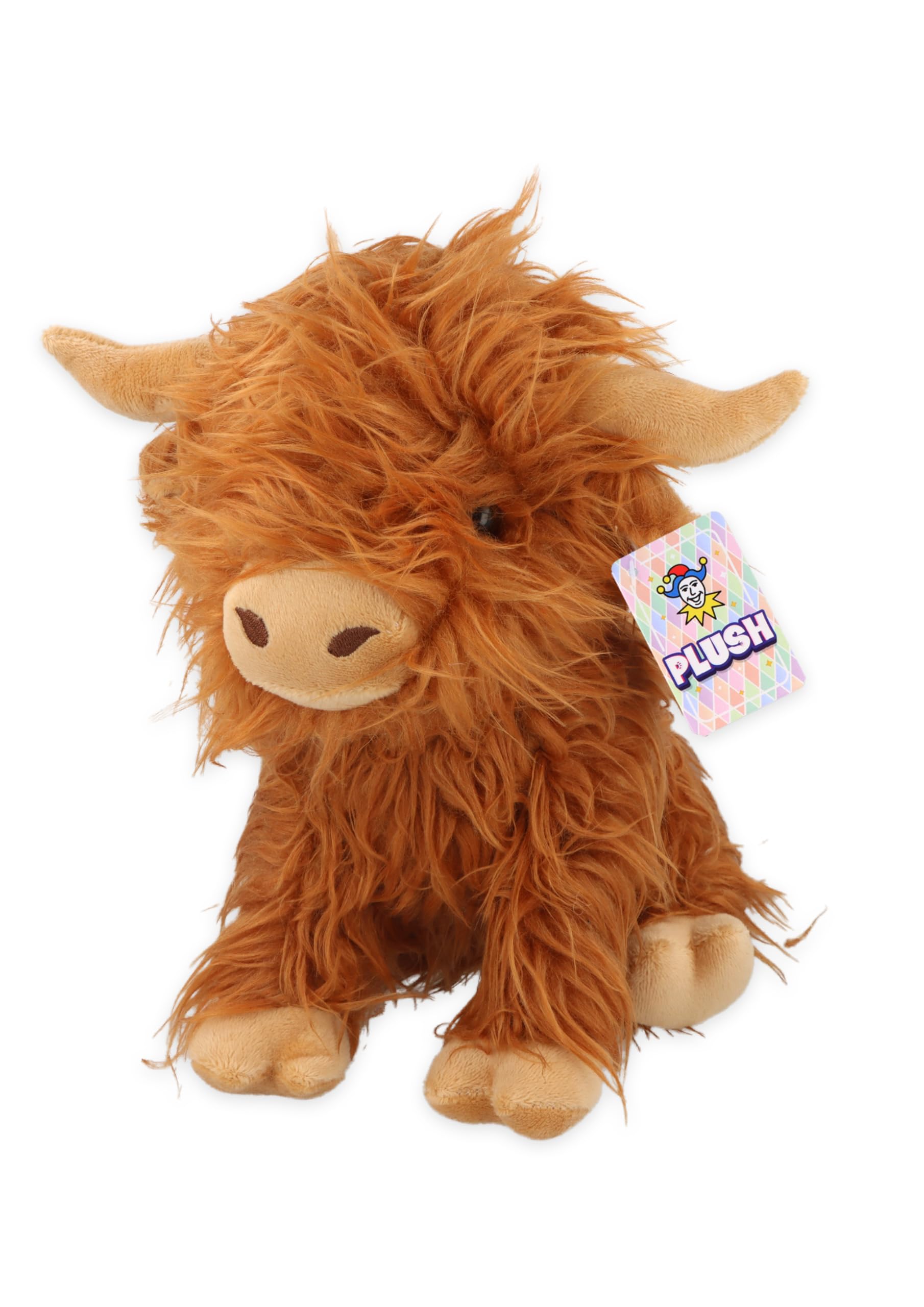 HENBRANDT 1 x Highland Cow Plushie Soft Toy 23cm - Cuddly Stuffed Animal for Children Boys Girls Birthday Present