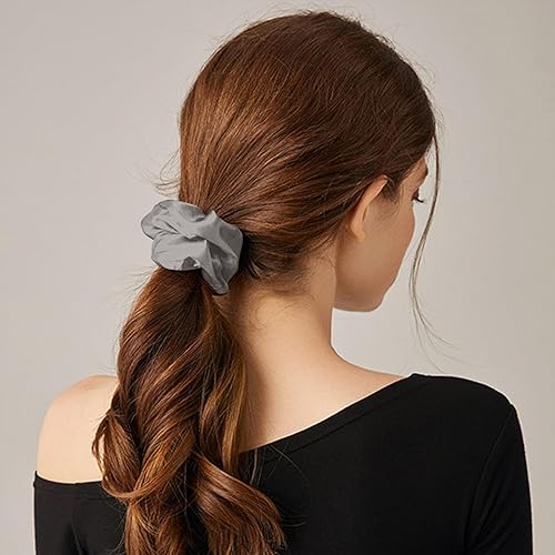 Miniatura 3 de THXSILK Coletero de seda para cabello grueso para mujer, color gris, 7.99 unidades