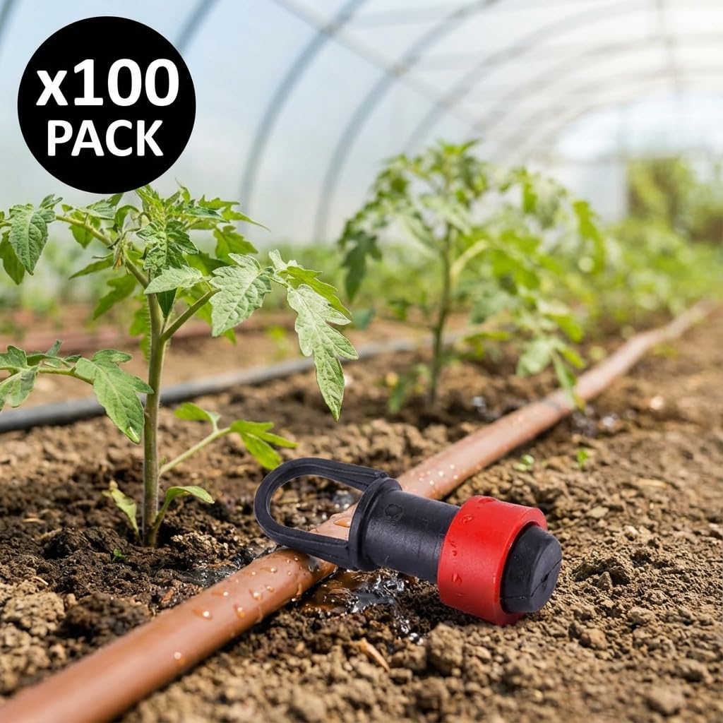 Suinga Pack 100 Tapón cinta de riego goteo 16mm, cierre eficiente para sistemas de riego por goteo
