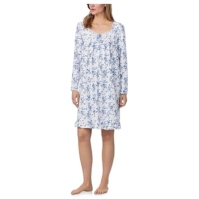 Eileen West Cotton Knit Long Sleeve Short Nightgown Women