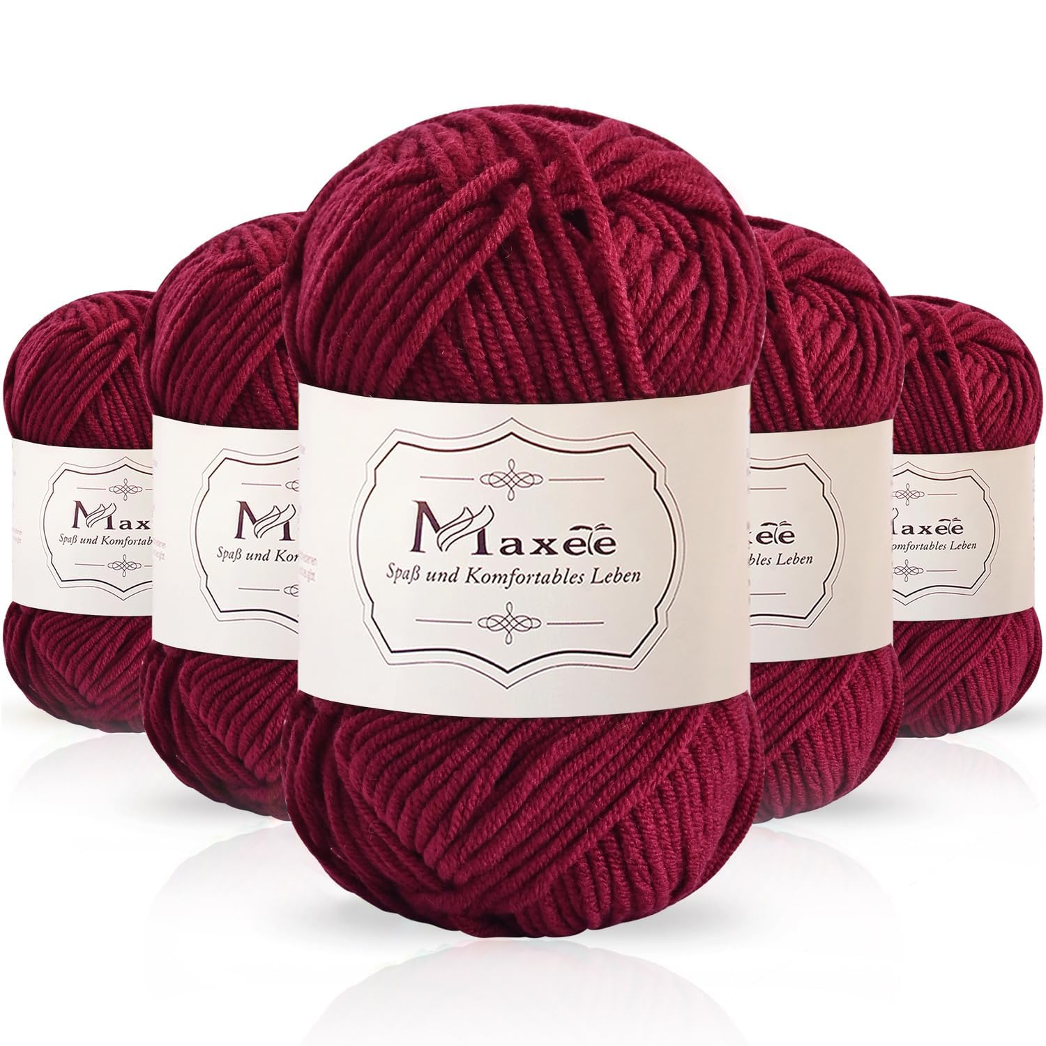 Maxee Handstrickgarn Multicolor, Acryl Garn zum Stricken, Weicher Wolle zum Häkeln und Kunsthandwerk, Hand Knitting Garn zum Häkeln, Schals für Strickanfänger, Erfahrene Stricker