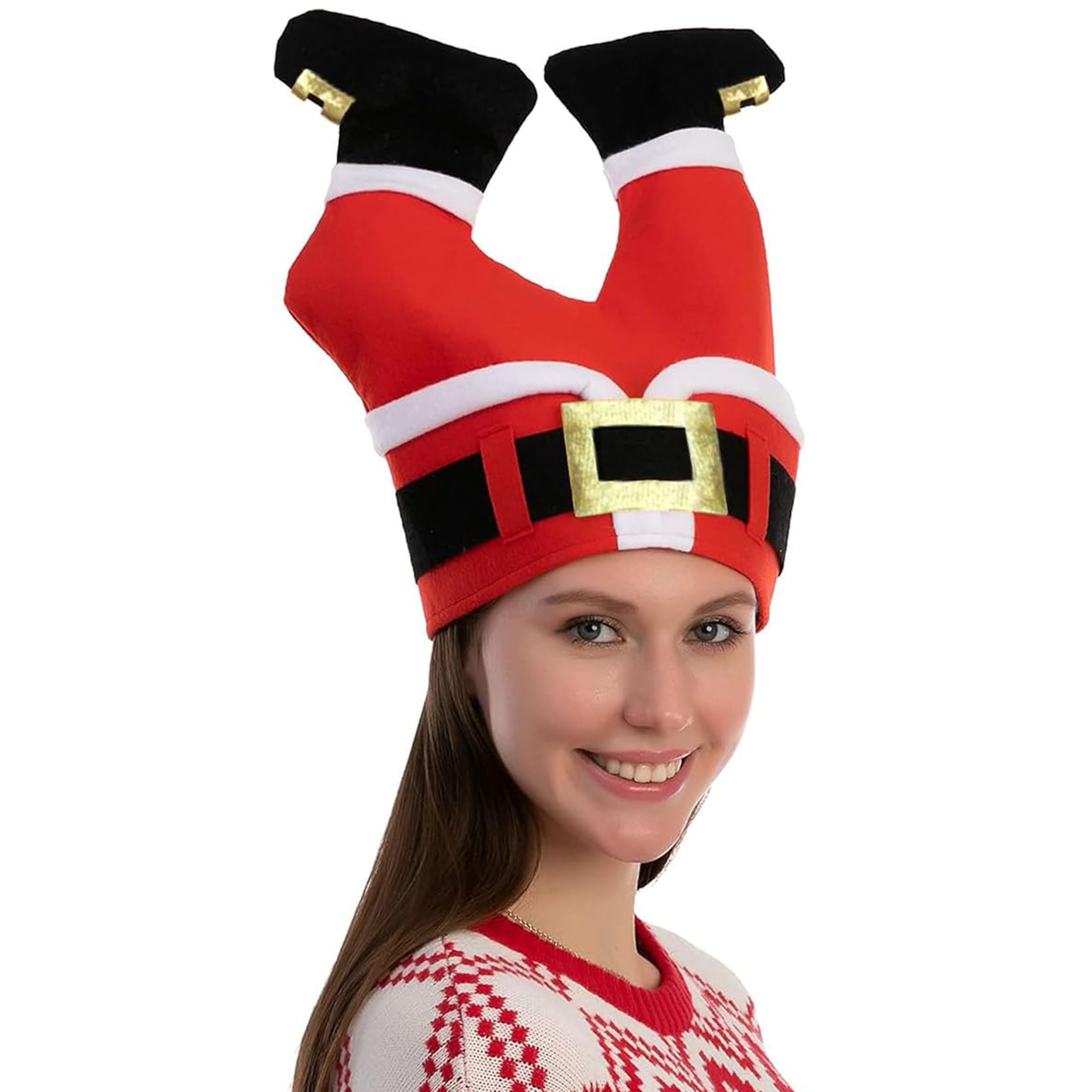 JOYIN Christmas Santa Hats for Funny, Novelty Adult Christmas Hats, Crazy for Xmas Party, Dress Up Celebrations, Winter Party Favor