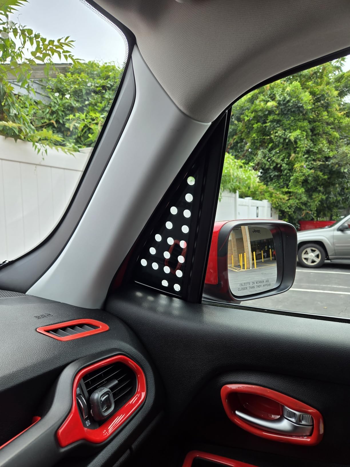 Alluminio coperture finestra ad angolo per Jeep Renegade 2016-2024 finestrini triangoli (Rosso, Anteriori)