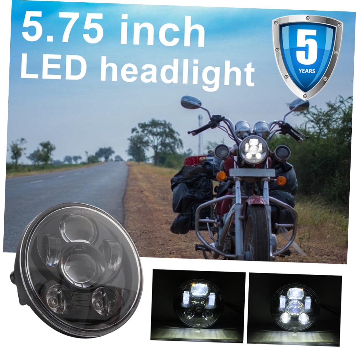1pezzi Faro Anteriore LED per Moto Faro Rotondo Design Angel Eye in Alluminio Elevata Luminosità e Impermeabilità per Visibilità Notturna