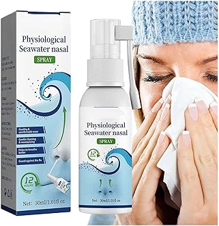 Natural Saline Nasal Spray - Nasal Lubricant Help Flush Irritants from Nasal Passages | Clear Mucus from A Cold Or Allergy, Gentle Nasal Cleansing Nasal Soothing Spray (1PC)