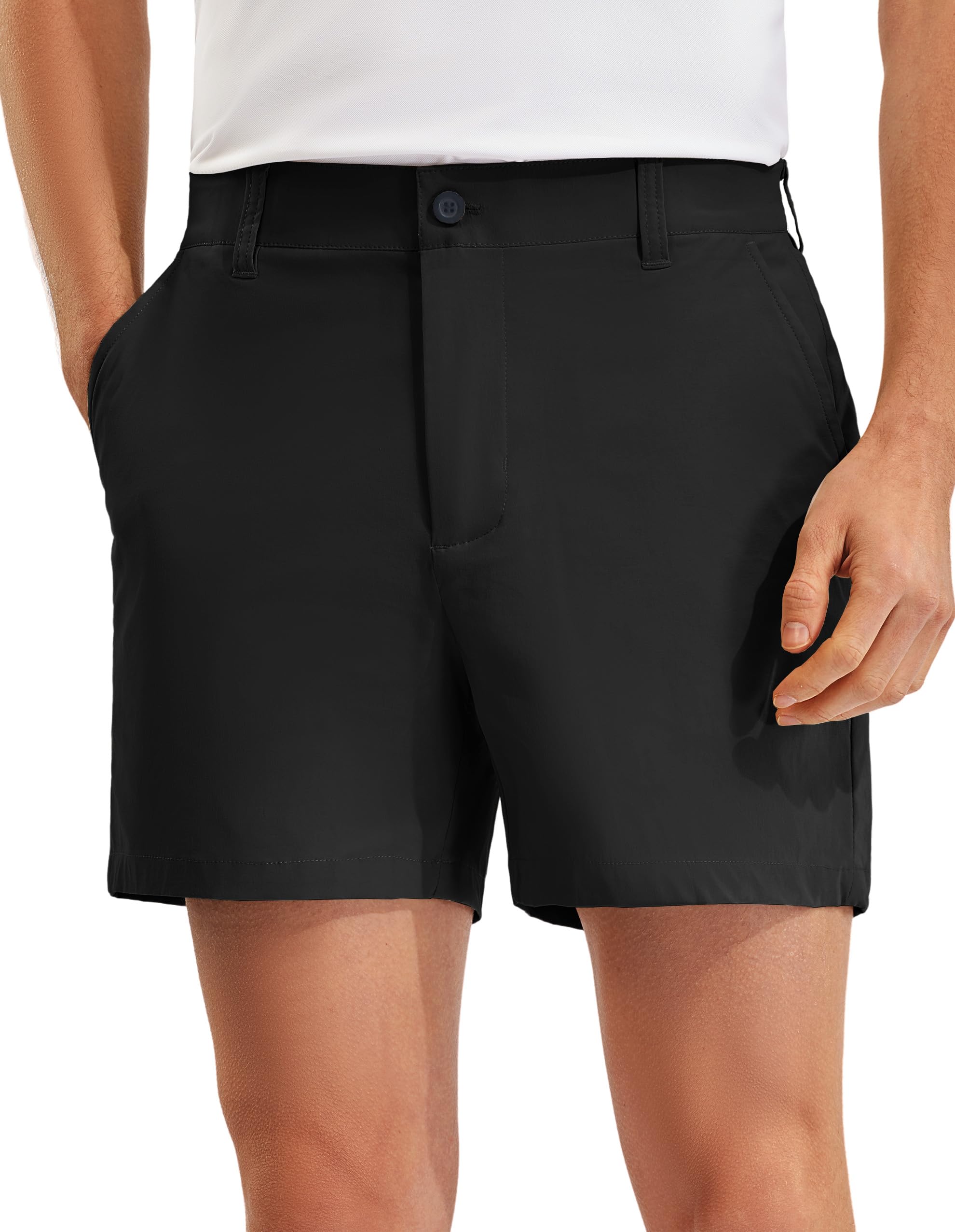 PULI Golf Shorts Men Relaxed Fit Stretch Dress Lightweight Casual Waterproof Travel Quick Dry Summer Shorts 5 Inch Inseam
