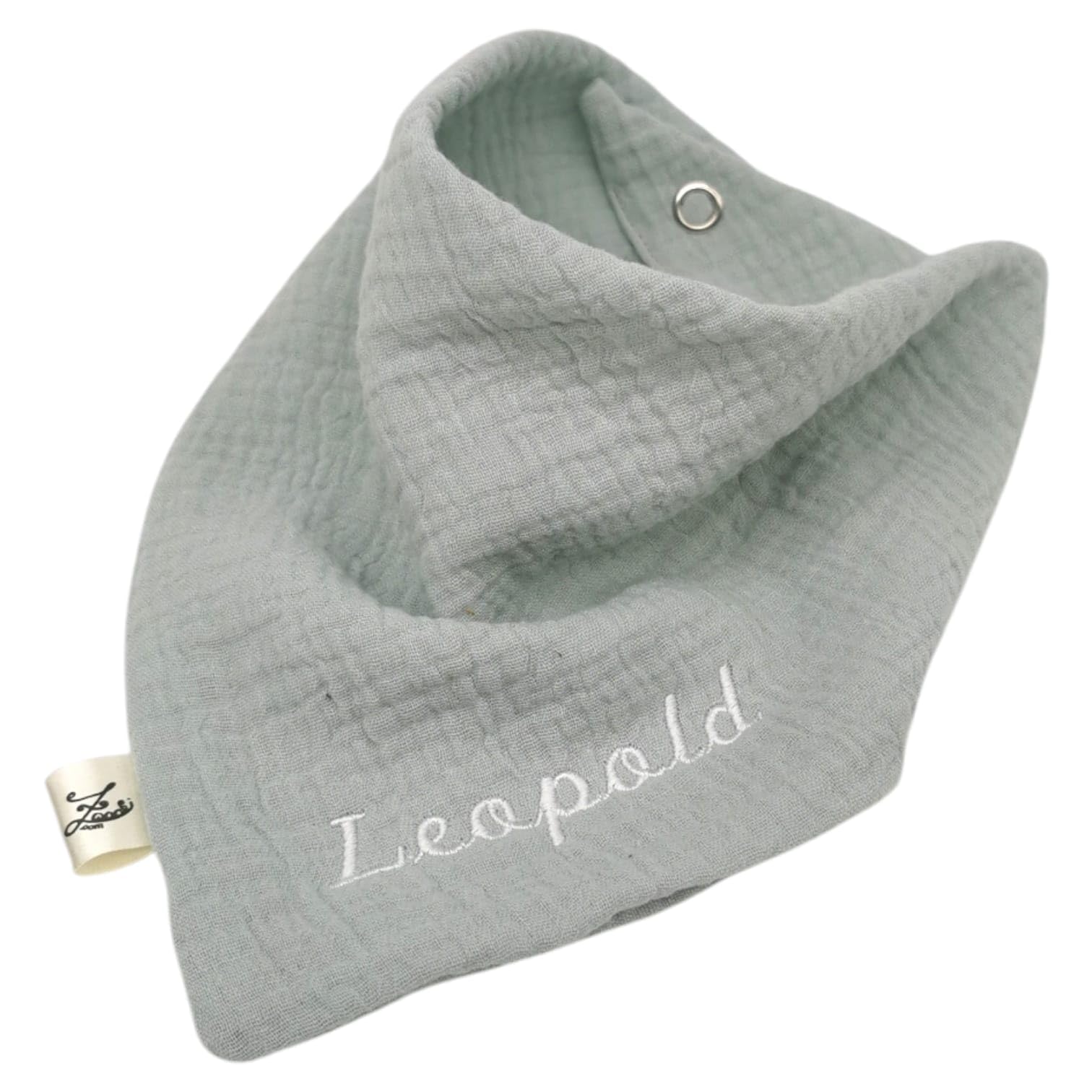 Generisch Zwucki Bio Musselin Dreieckstuch Halstuch Lätzchen mit Name personalisiert Geschenk Geburt Taufe Baby Weihnachten Mädchen Junge Baumwolle Mulltuch (Mint)