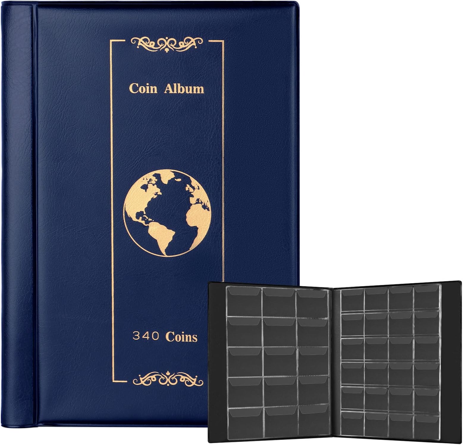 Fippy Album de Collection de Pièces de Monnaie à 150 Pochettes Classeur