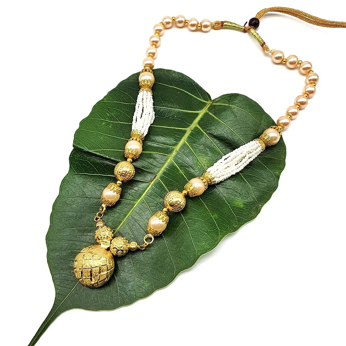 Digital Dress Room Necklace Womens Pride Multi Strand Gold Plated Pendant Bead Mala Necklace Set for Women 20-inch Length Multi Layer White Pearl Beads Mangalsutra Jewellery (B07YLQT6C7) Amazon Price History, Amazon Price Tracker