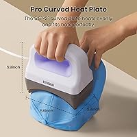 Vista 2 de EENOUR Máquina de prensa para gorras, mini prensa de calor para gorras con 3 niveles de calentamiento y apagado automático, prensa manual fácil
