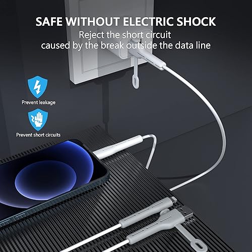 Miniatura 6 de 2 pares de protectores de cables para iPhone, iPad, organizador de gestión de cables, protector de cables, protector de cable para agrupar y