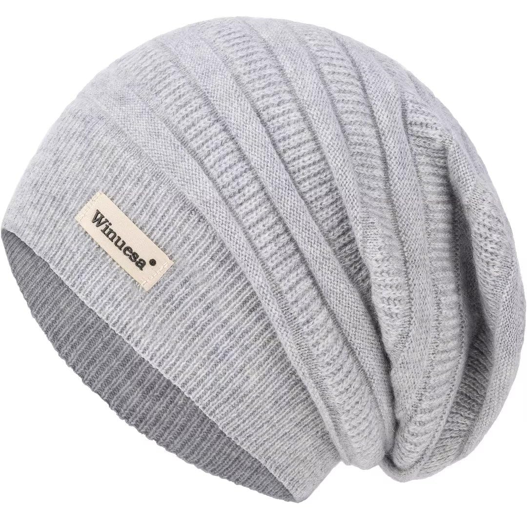 Winuesa60 Cashmere Slouchy Beanie For Women Knit Beanie Hat Winter