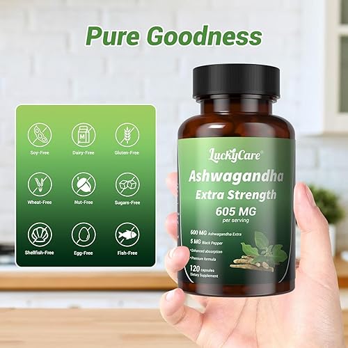 Miniatura 9 de Ashwagandha Cápsulas de 600 mg – Extracto de raíz extra fuerte con pimienta negra – Suplemento vegano, sin OMG – Fabricado en Estados Unidos – 120
