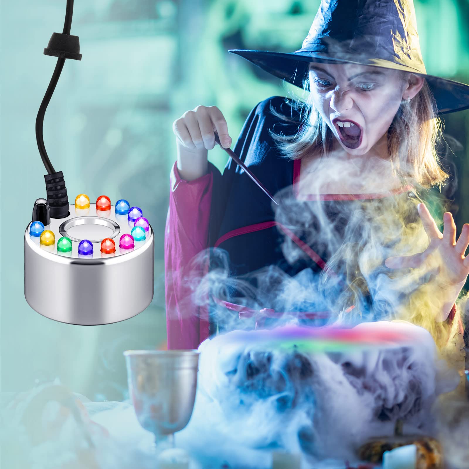 3 Pcs Halloween Mist Maker Fogger Small Ultrasonic Fog Machine Fountain