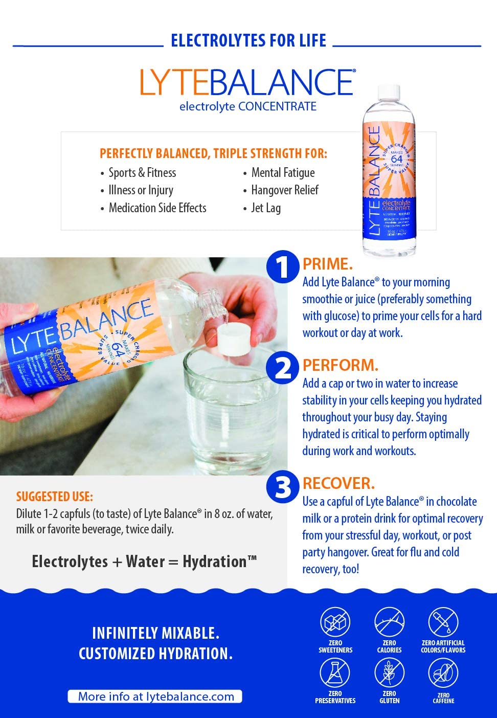 Buy Liquid Electrolyte Drink Mix, Daily Hydration by Lyte Balance, 16oz