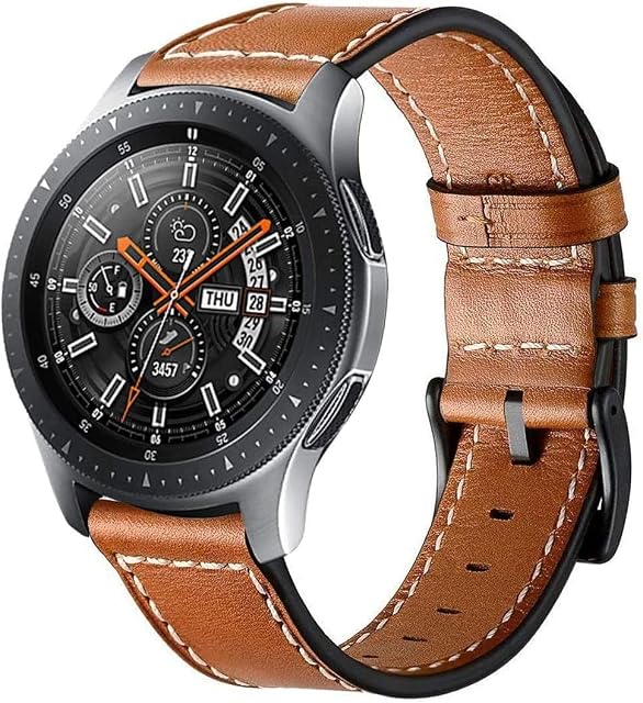 Aimtel Compatible with Samsung Galaxy Watch 46mm Strap,22mm Leather Strap for Galaxy Watch 46mm/Gear S3/Galaxy Watch 3 45mm