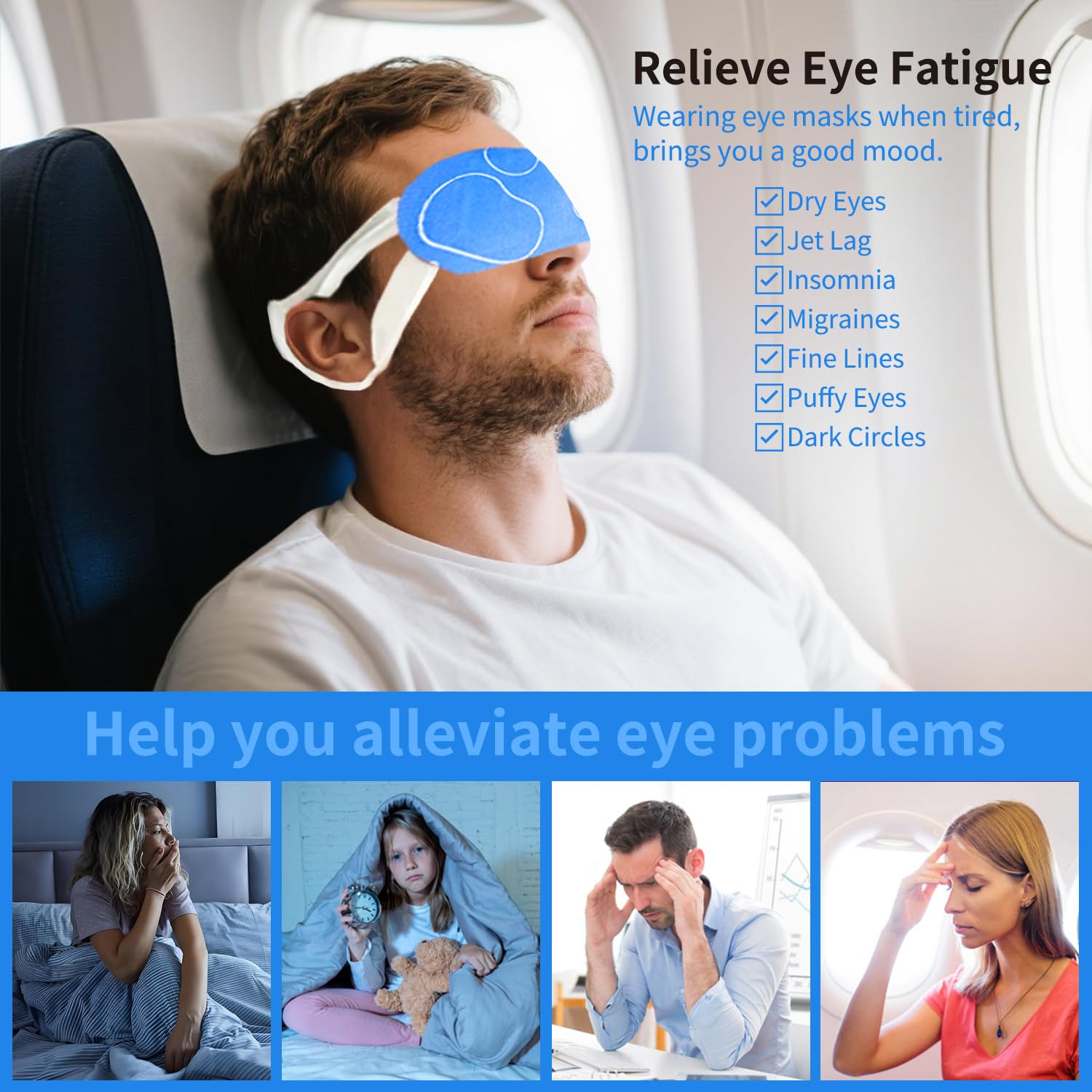 48 Packs Steam Eye Mask for Dry Eyes Warm Compress Eye Mask, Self Heating Eye Masks Help for Dark Circles Puffy Eyes - Image 2