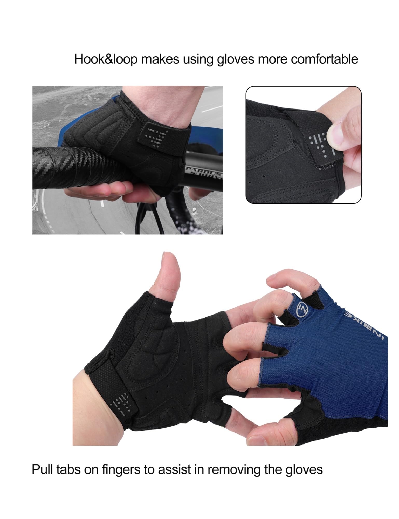 Guanti da ciclismo a mezze dita, per mountain bike, ammortizzanti, per equitazione estiva