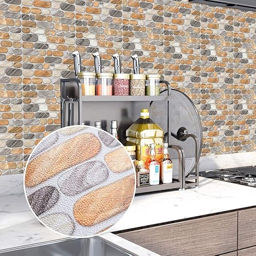 Miniatura 7 de AILEGOU Adhesivo de vinilo impermeable para decoración del hogar, autoadhesivo, para despegar y pegar, para decoración de cocina, baño, 6 x 6