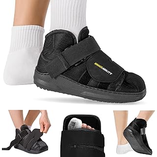 BraceAbility Closed Toe Medical Walking Shoe - Lightweight Broken Toe Cast Boot, Fractured Foot Brace for Metatarsal Stress Fracture, Post-op Bunion, Hammertoe Surgery Recovery - For Men or Women (L)