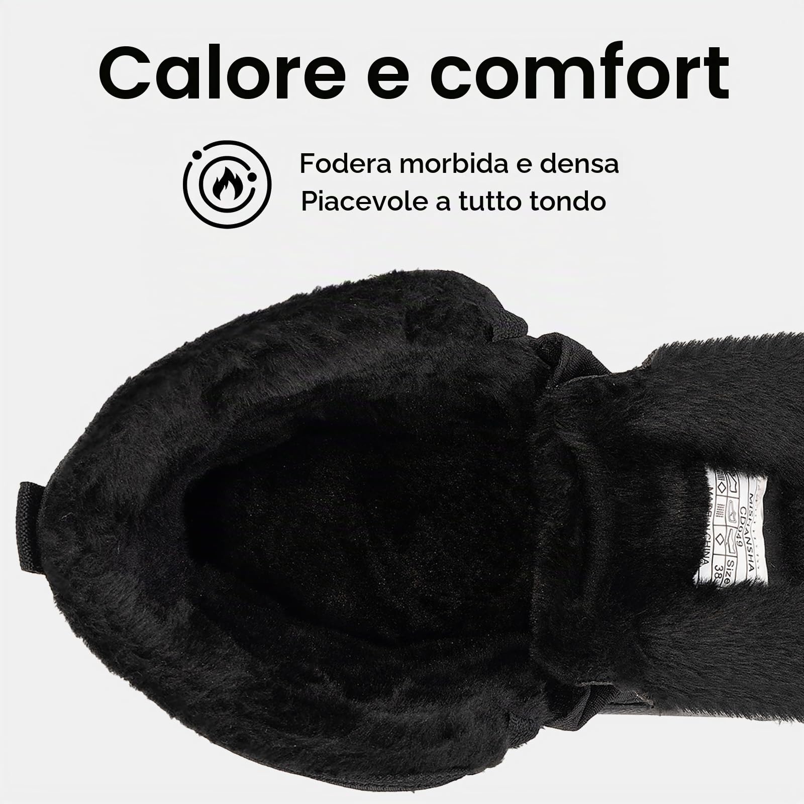 Mishansha Stivali da Neve Donna Fodera Calda Pelliccia Stivaletti Outdoor Trekking Antiscivolo Invernali Scarpe Nerointenso 39 EU