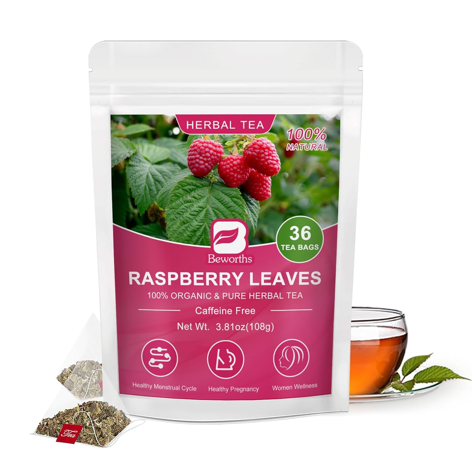 Amazon : Organics Red Raspberry Leaf Tea – Premium Raspberry Herbal