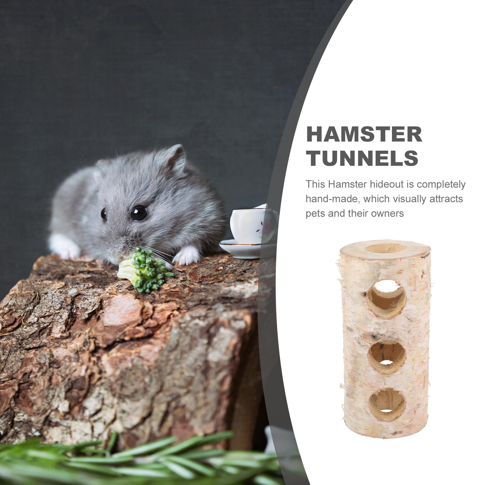 Hamsterröhre als Holzversteck für Käfig und Schlafhöhle, Beige