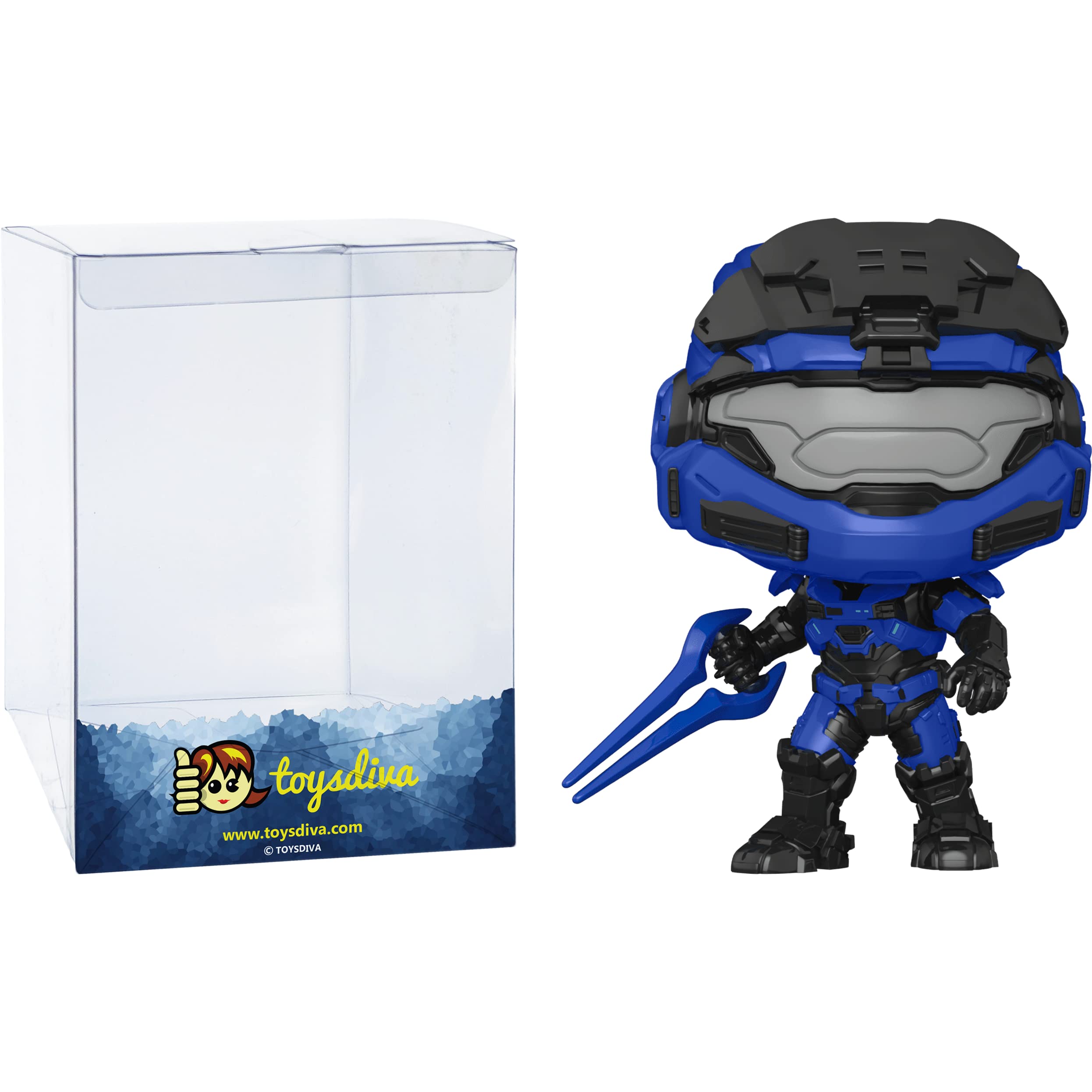 Funko Spartan Mark V [B] w/ E n e r g y Sword: P o p ! Games Vinyl Figurine Bundle with 1 Compatible 'ToysDiva' Graphic Protector (021 - 59336 - B)